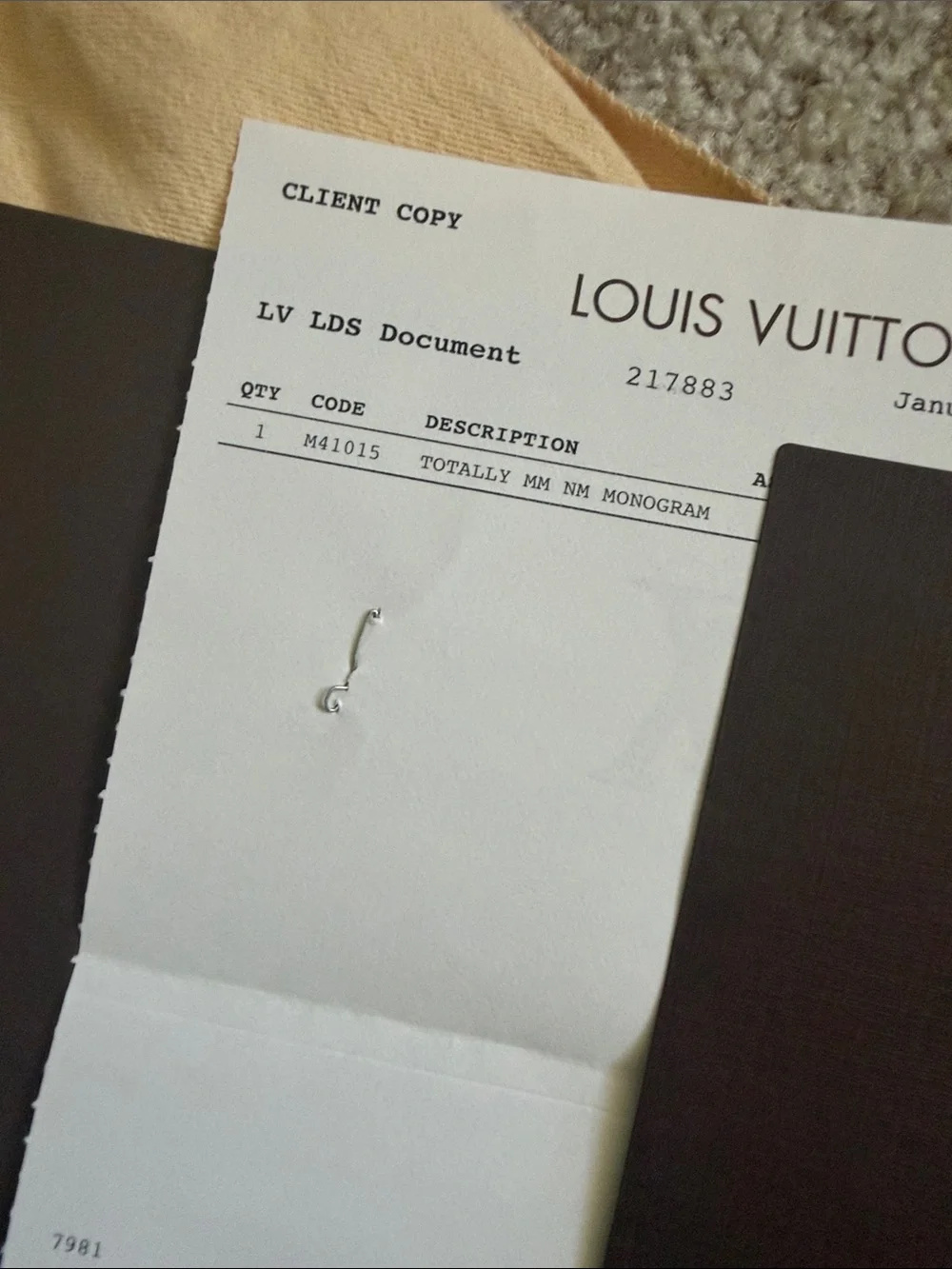 Authentic new Louis Vuitton Paperwork and Dust Bag in Cream and Brown - Picture 3 of 10